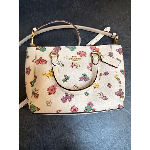 FLAWED Coach Alice Satchel Spaced Floral Field Print - Picture 3 of 10